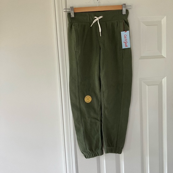 🐱 NWT Cat & Jack Girls' French Terry Jogger Pants - Army Green Size Small 6/7 - Picture 1 of 7